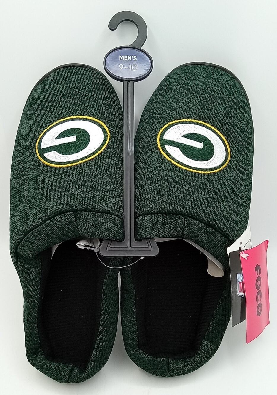 Green Bay Packers NFL Foco Poly Knit Cup Sole Men's Slippers Size M 9-10